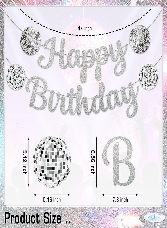 NUTTYBASH Disco Birthday Party Decorations - Silver Disco Ball Banner, Honeycomb Centerpieces, 70s-80s-90s Themed Party Pack - Image 5